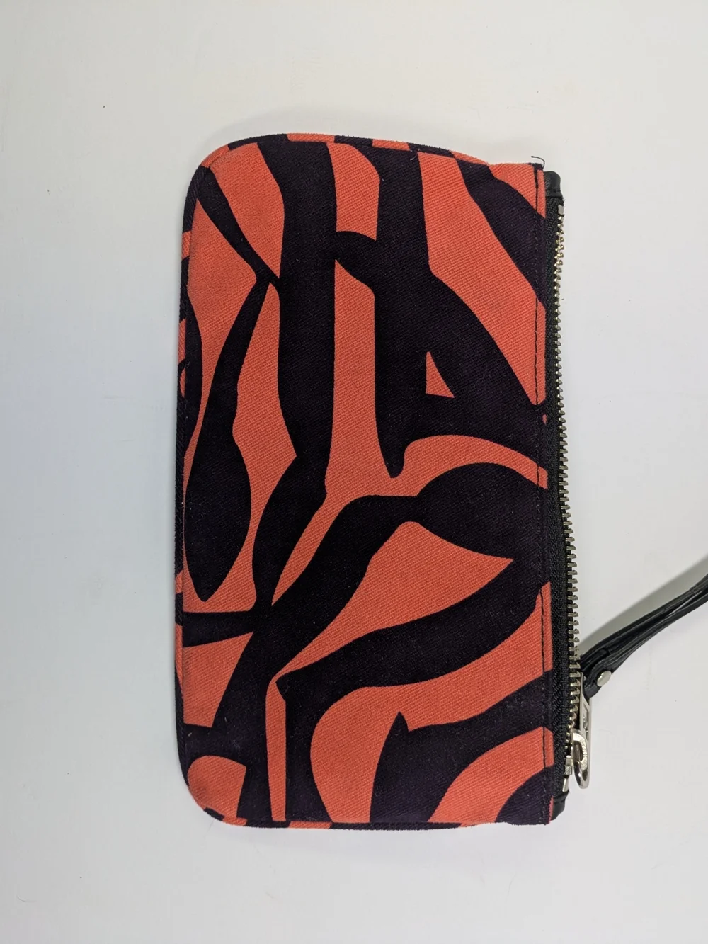 Marc by Marc Jacobs Orange and Black Abstract Zip Wristlet